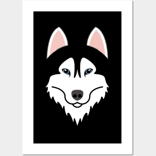 Siberian Husky dog face Posters and Art